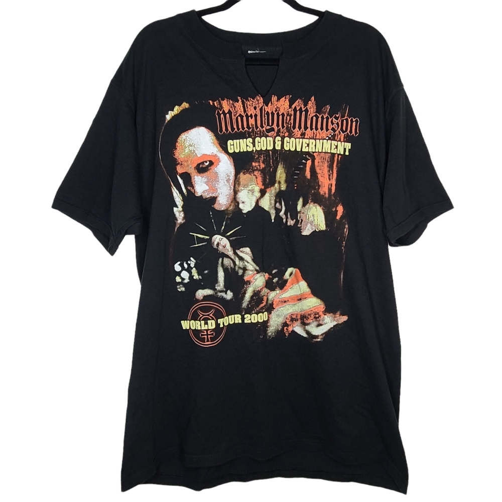 Marilyn Manson Vintage World Tour 2000 Short Sleeve Band Tee Men's Extra Large